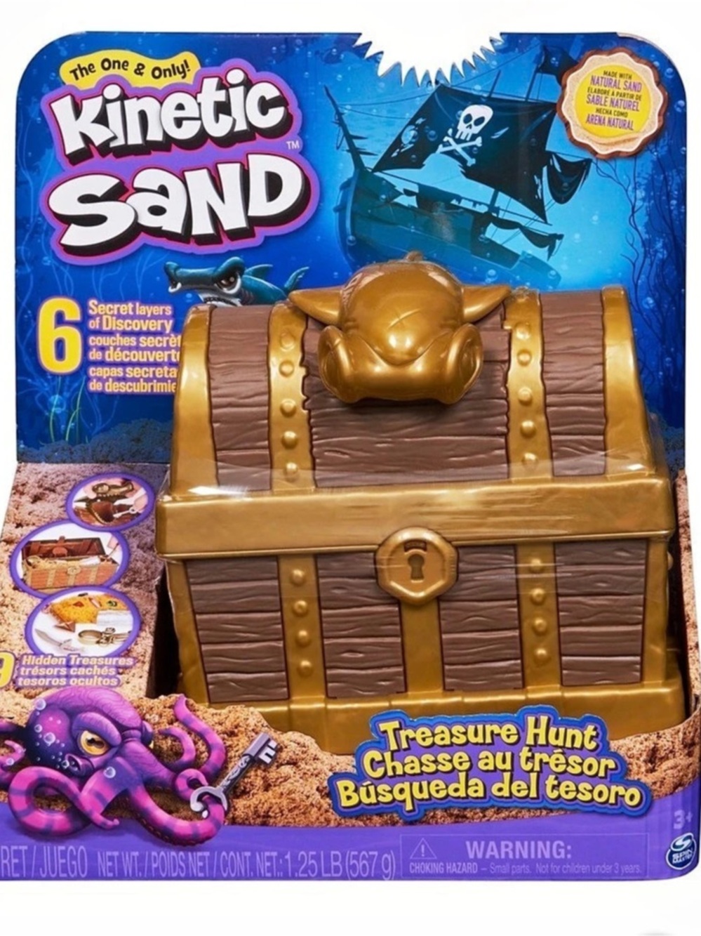 Kinetic Sand Treasure Hunt Playset Sand Set NWT